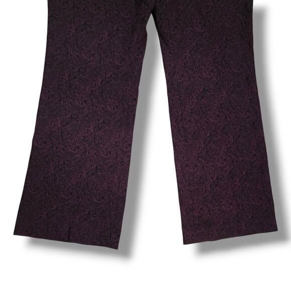 Lane Bryant women's Plus size Burgundy paisley the allie boot cut pants - 20R - Picture 3 of 10